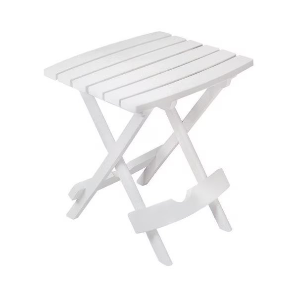 Quik-Fold White Rectangular Resin Folding Side Table, Adams, Mfr#: 8510-48-3734
